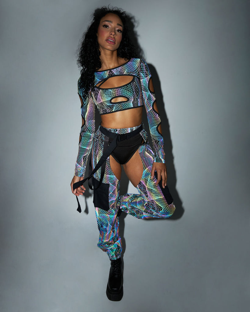 Deep Night Rainbow Reflective Outfit-Full