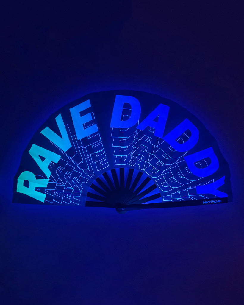 Rave Daddy Hand Fan-Black/Neon Green-Front