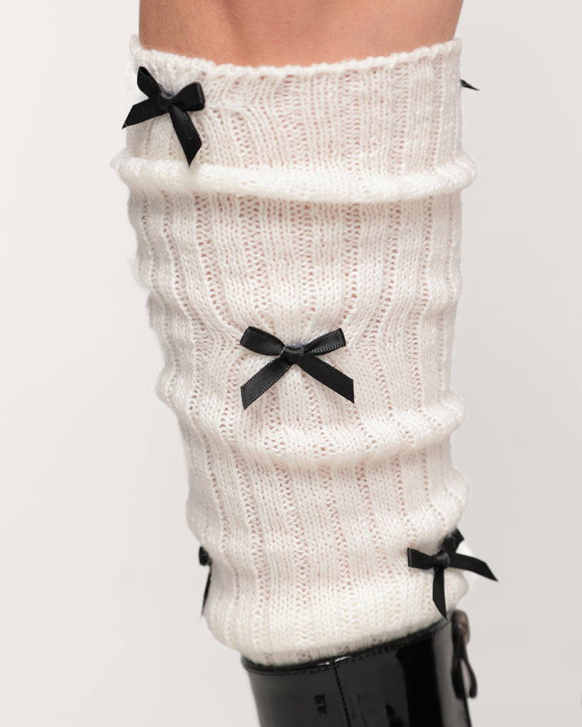 Embracing Girlhood Ribbon Leg Warmers-Black/White-Regular-Detail--Sarah2---One Size