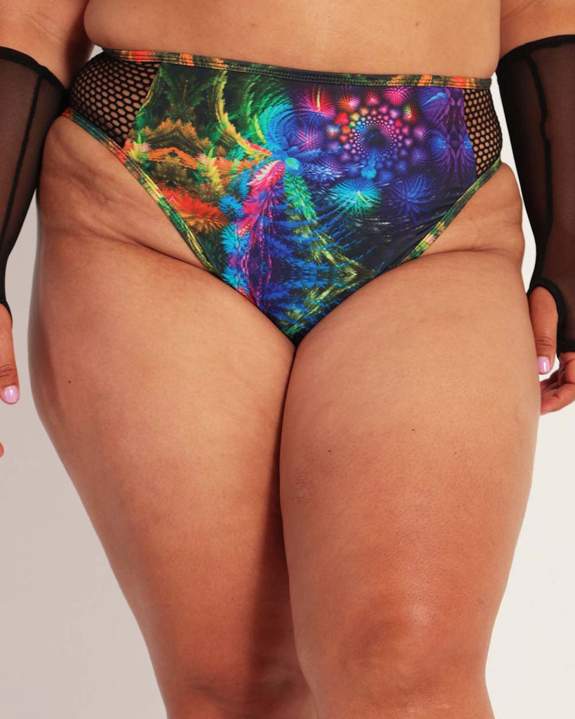 Hella Psyched Trippy Bottoms with Fishnet-Curve1-Rainbow-Front--Silvia---1X