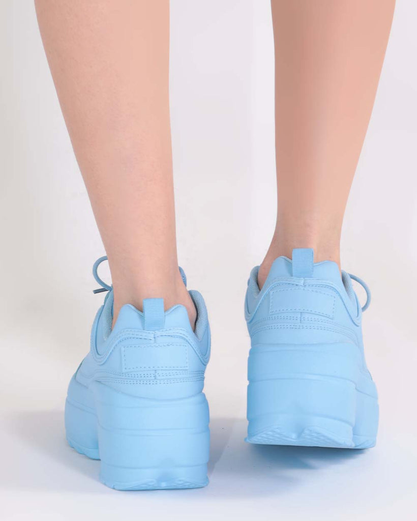 Neon Realness Platform Sneakers-Baby Blue-Regular-Back--Model---5