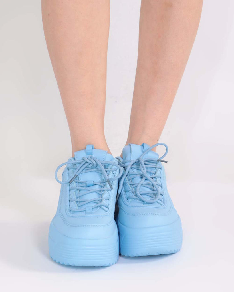 Neon Realness Platform Sneakers-Baby Blue-Regular-Front--Model---5