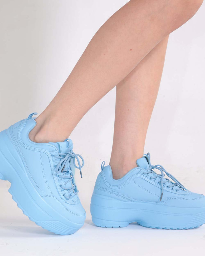 Neon Realness Platform Sneakers-Baby Blue-Regular-Side--Model---5