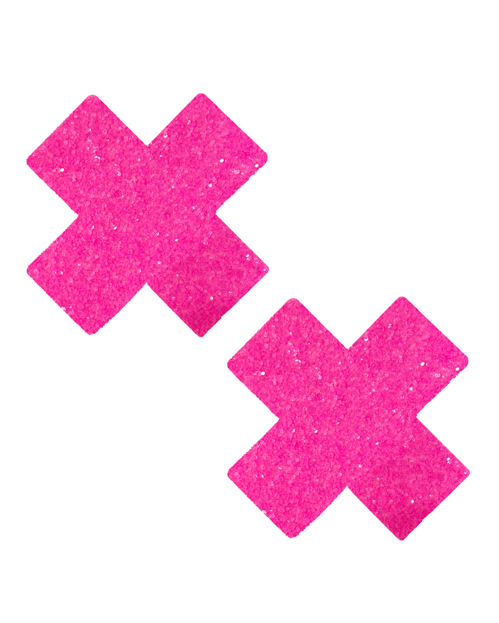 Neva Nude Super Sparkle Pink Glitter Pasties-Pink-Regular-Front--Model---S