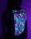 Psychedelic Smiley UV Reactive Hydration Pack with Back Pocket for Anti-Theft