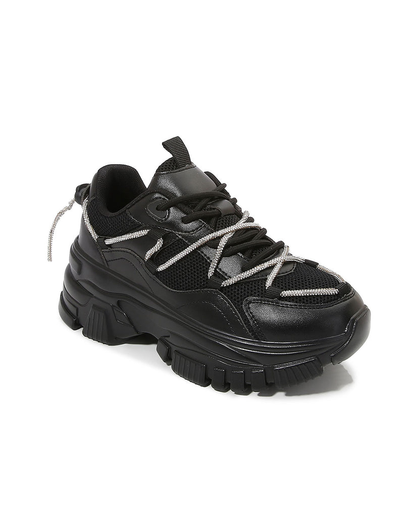 Quantum Leap Platform Sneakers-Black-Regular-Front--Model---5