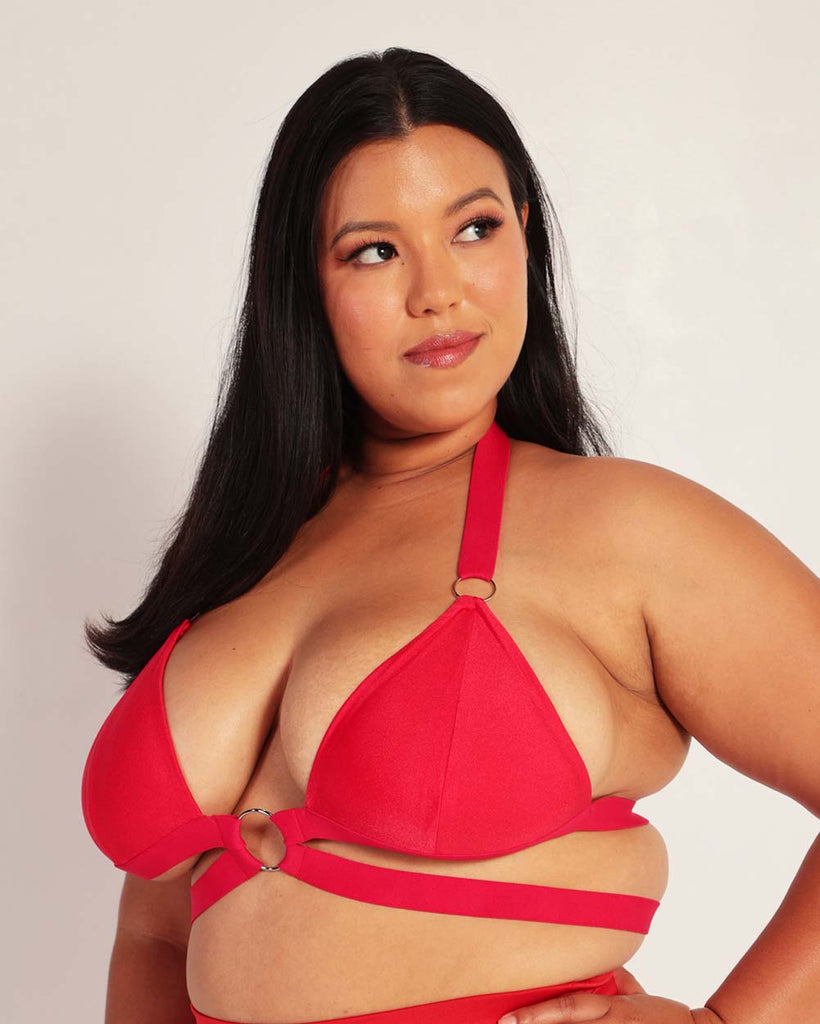 Red Alert O-Ring Halter Top-Curve1-Red-Side--Silvia---1X