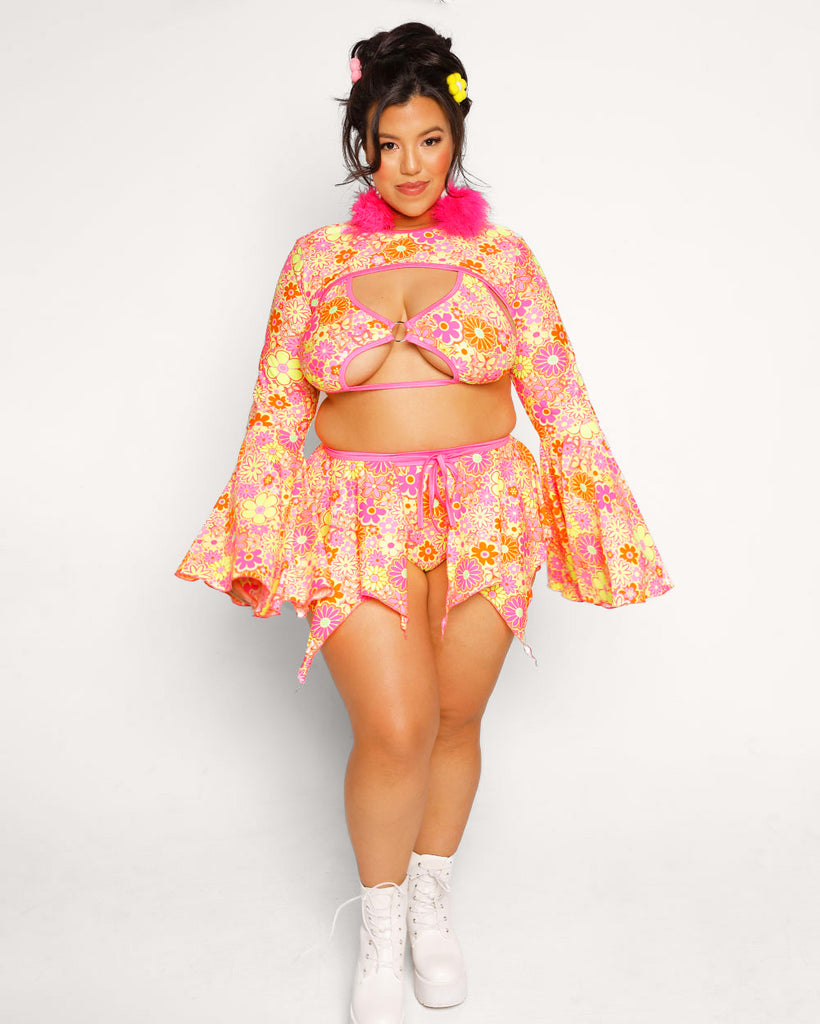 Rolita Couture x iHR Floral Frenzy Enchanted Shrug-Pink/Yellow-Curve1-Full--Silvia---2XL