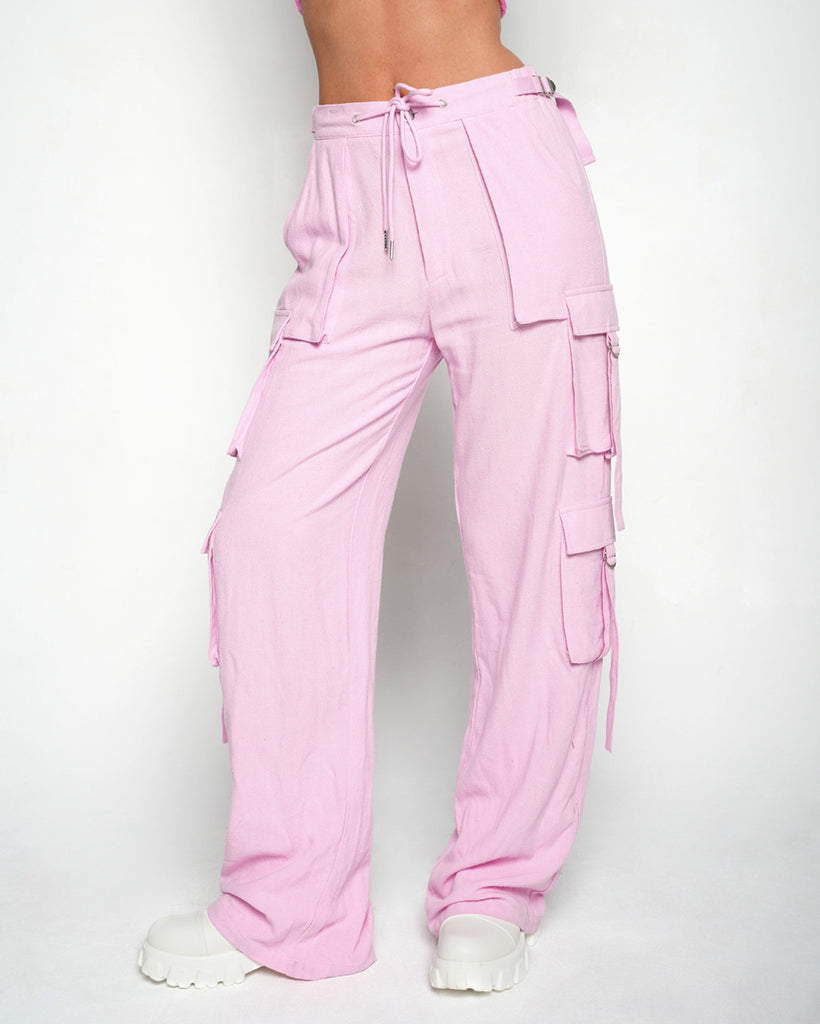 Strawberry Cream Parachute Pants-Baby Pink-Regular-Front--Sarah2---S