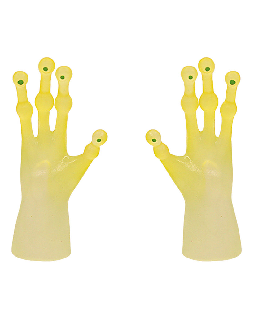 Planet Party Alien Finger Puppets-Green-Regular-Front--Model---S