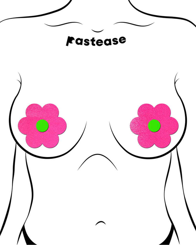 Pastease x iHR Flower Power Pasties-Pink-Regular-Front 2--Model---S