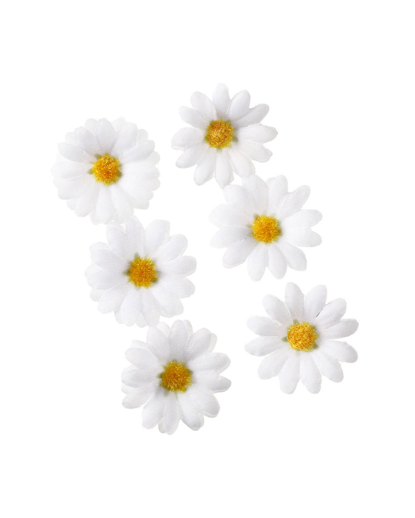 Meadow Muse Daisy Hair Clip Set-White-Regular-Front2--Model---S