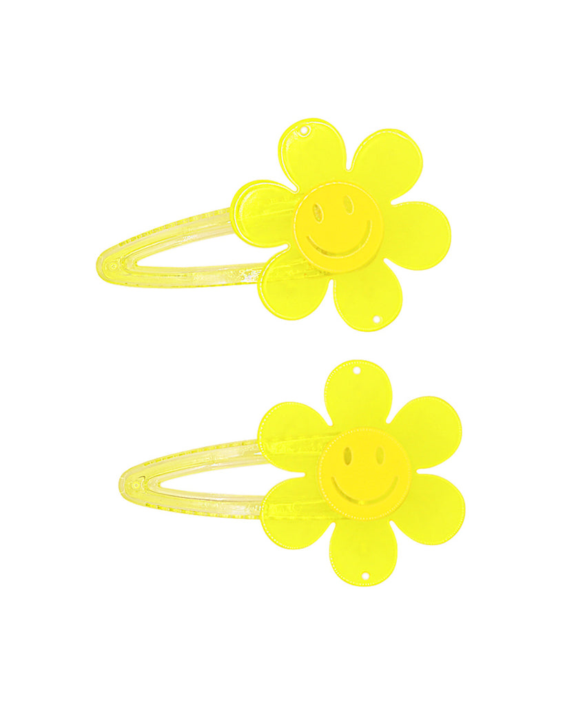 Good Day In My Mind Smiley Hair Clips-Yellow-Regular-Mock--Model---S