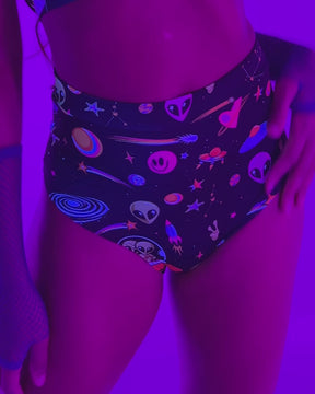 Silly in Space Booty Shorts-Baby Pink/Black/Lavender-allskus