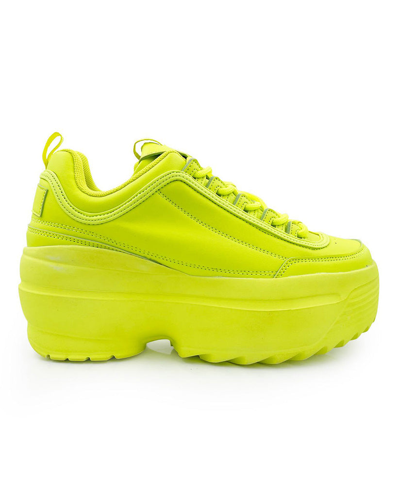 Neon Realness Platform Sneakers-Neon Yellow-Regular-Mock-Model---5