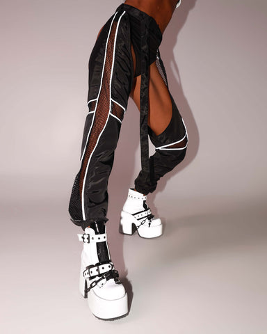 Evolution Chaps with Silver Reflective Stripes & Fishnet Panels