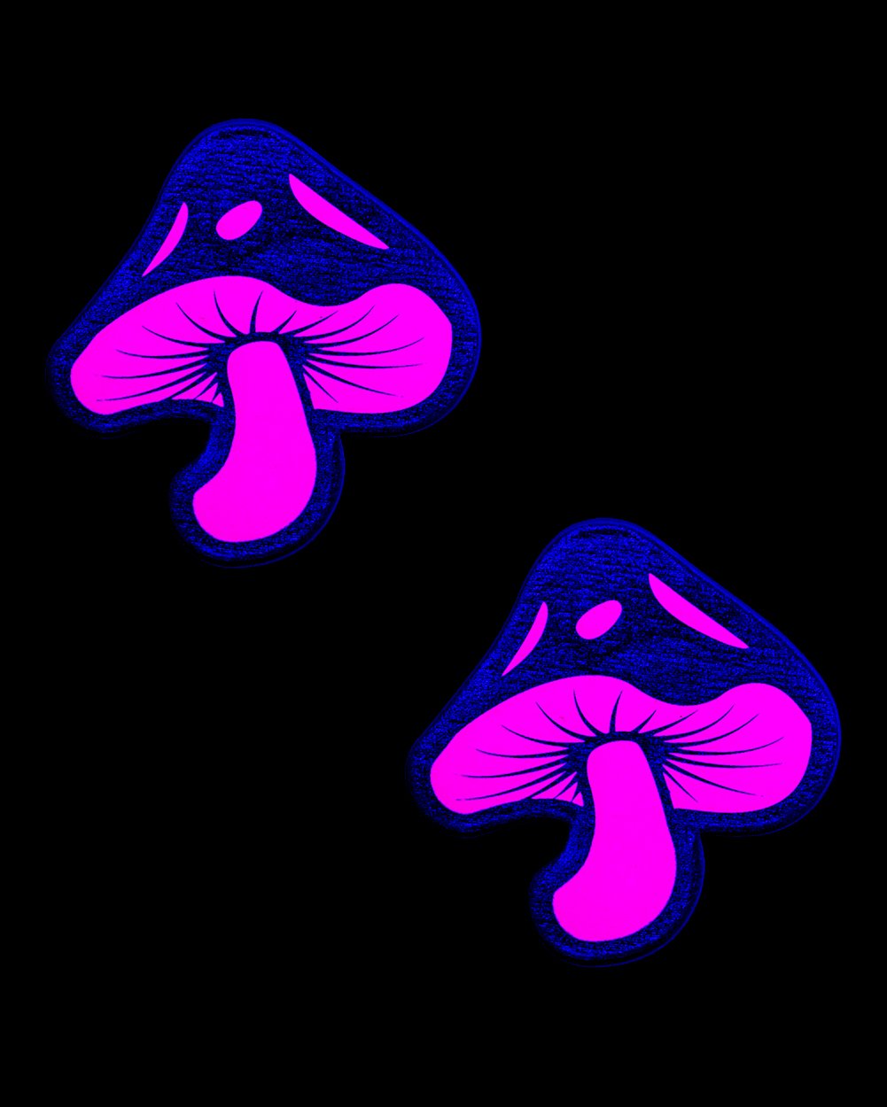 Pastease Neon Glitter Mushroom Pasties-Regular-Pink-UV--Model---S