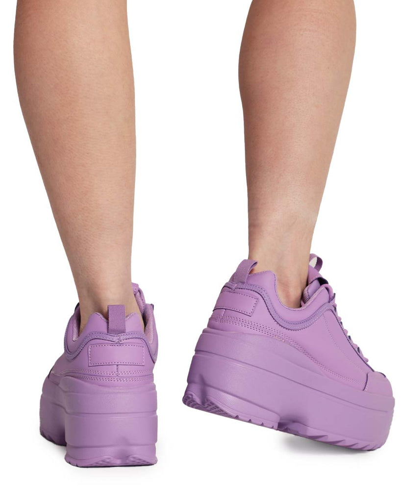 Neon Realness Platform Sneakers-Purple-Regular-Back--Model---5