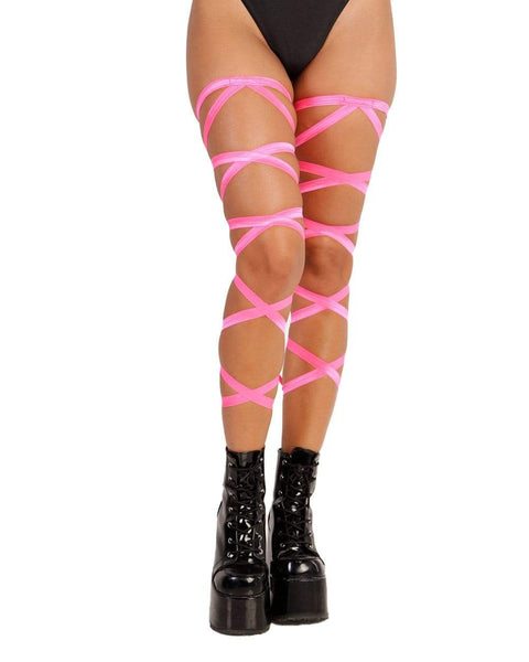 Pair of Non-Slip Neon Pink Leg Wraps