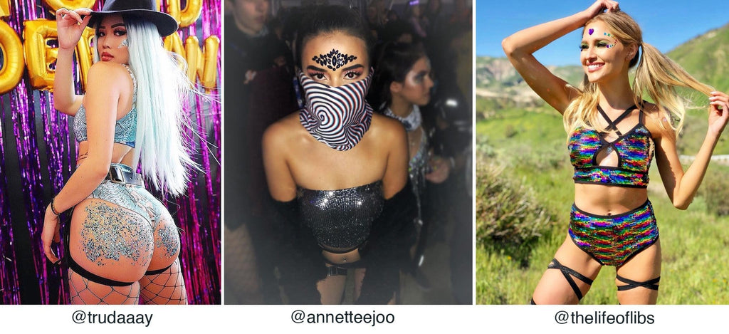 photo collage of the best rave accessories for festivals 2019