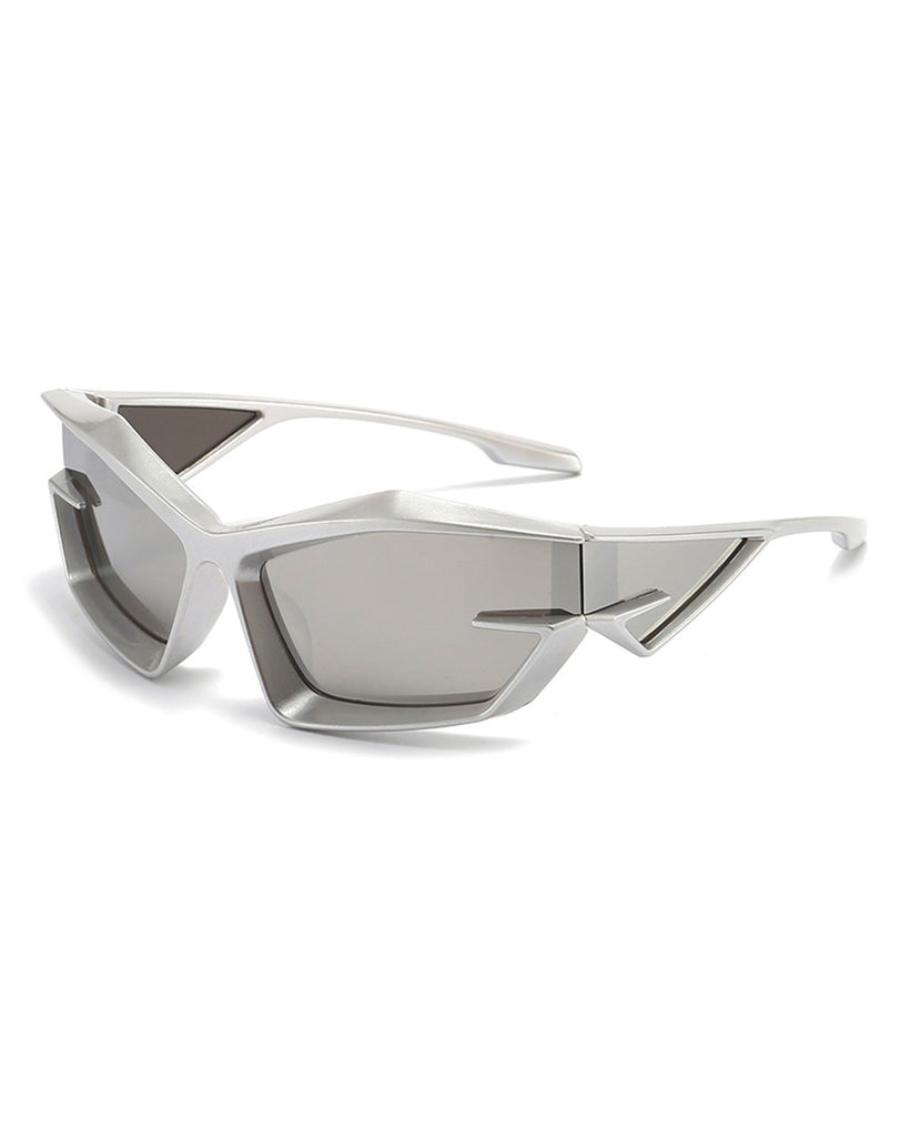 High Tech Life Geometric Glasses-Silver-Regular-Front--Model---S