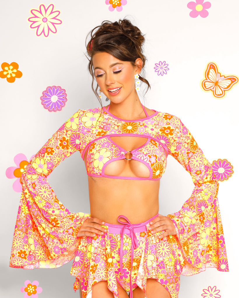 Rolita Couture x iHR Floral Frenzy Enchanted Outfit-Pink/Yellow-Curve1-Lifestyle--Sarah2---S