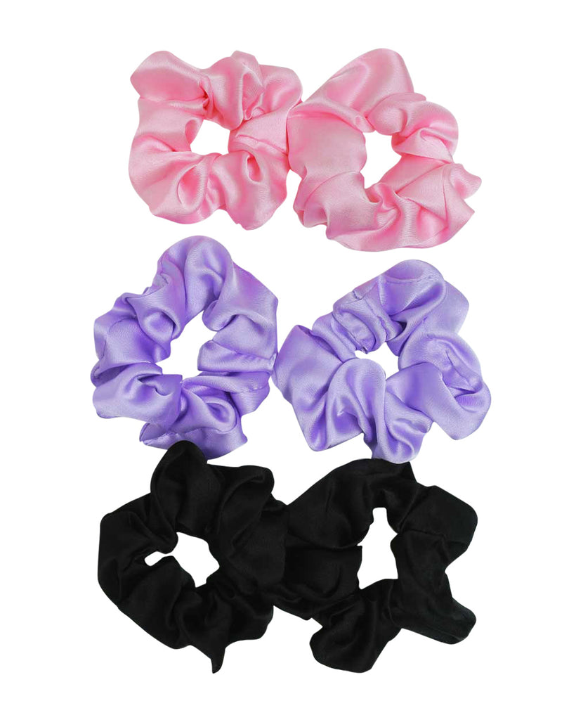 Black-Lavender-Baby Pink Fabulous Feelings Scrunchies Set-Assorted-Detail