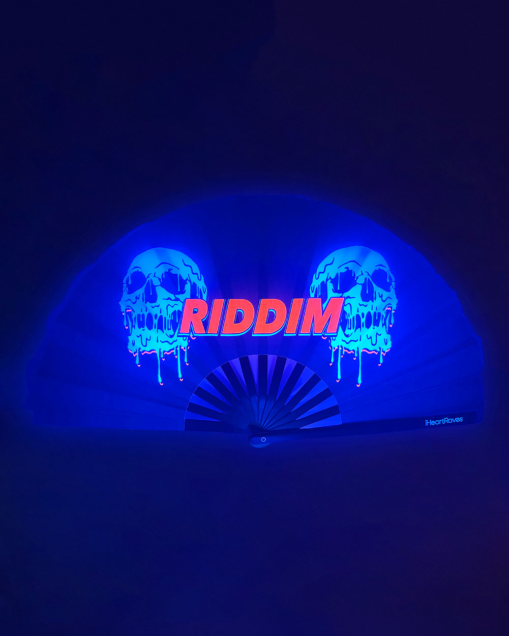 Riddim Squad Skull Hand Fan-Black/Red/White-Front