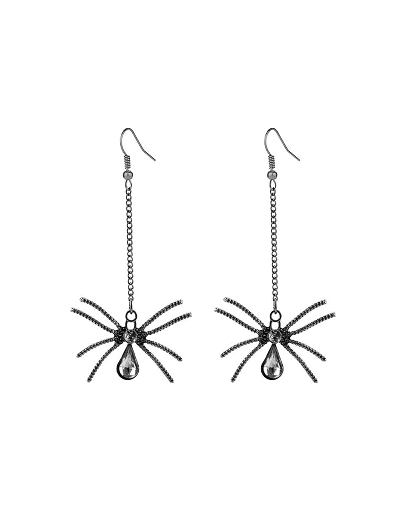 So Spooky Spider Earrings-Dark Grey-Mock