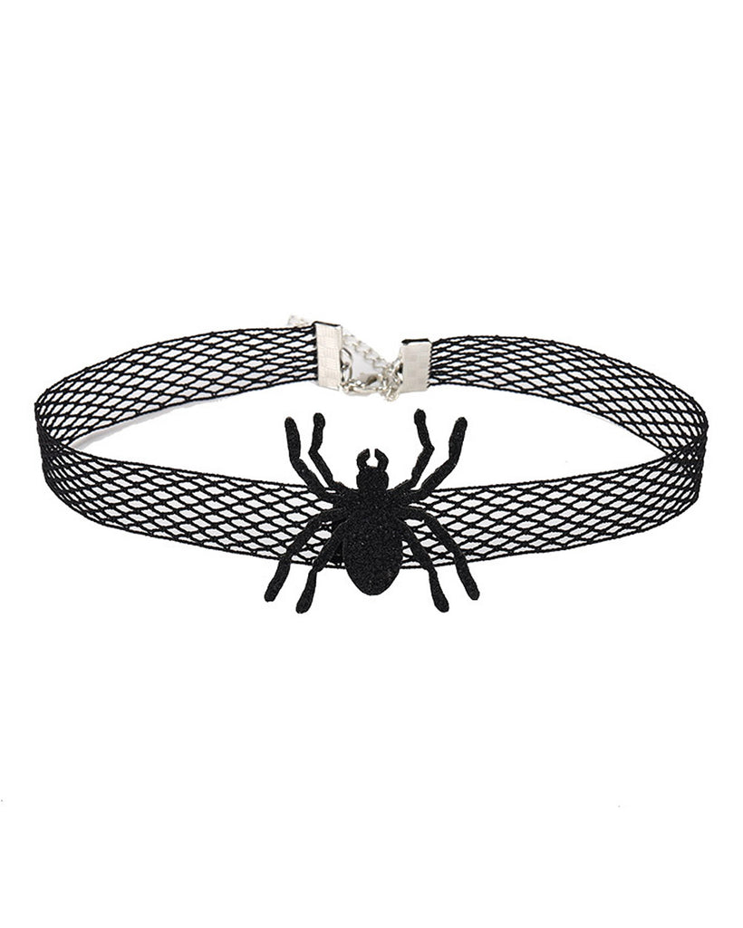 Dark Web Spider Choker-Black-Front