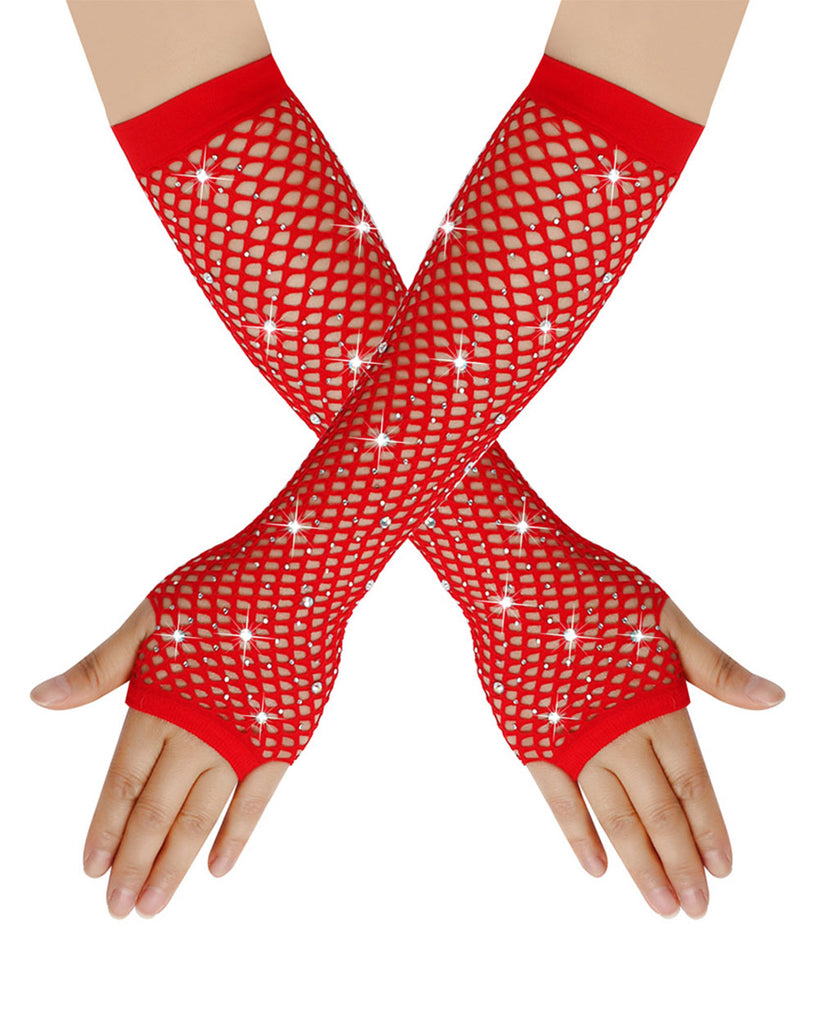 Glitterbust Arm Warmers-Red-Front