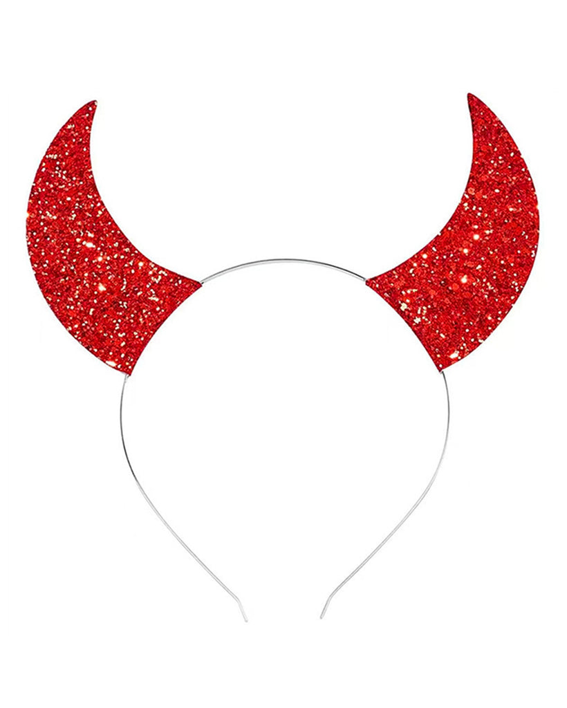 Hella Sparkly Devil Ears-Red-Mock