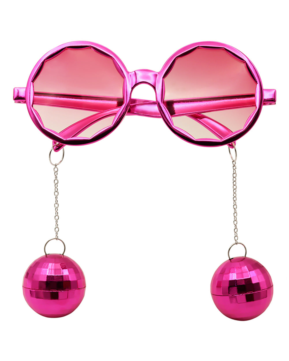 Funky Flash Disco Ball Glasses-Pink-Mock