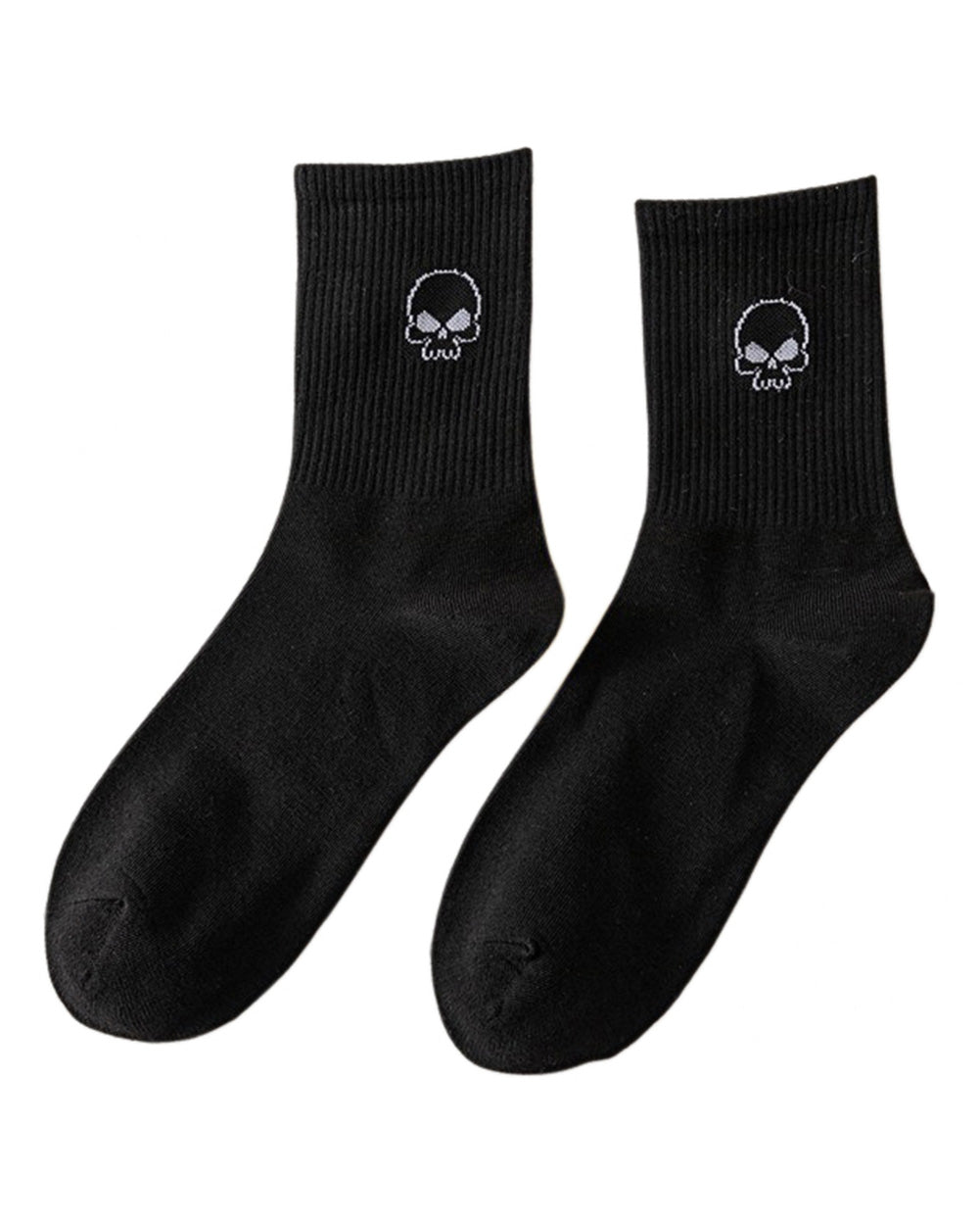Bare It Skull Head Socks-Black-Mock