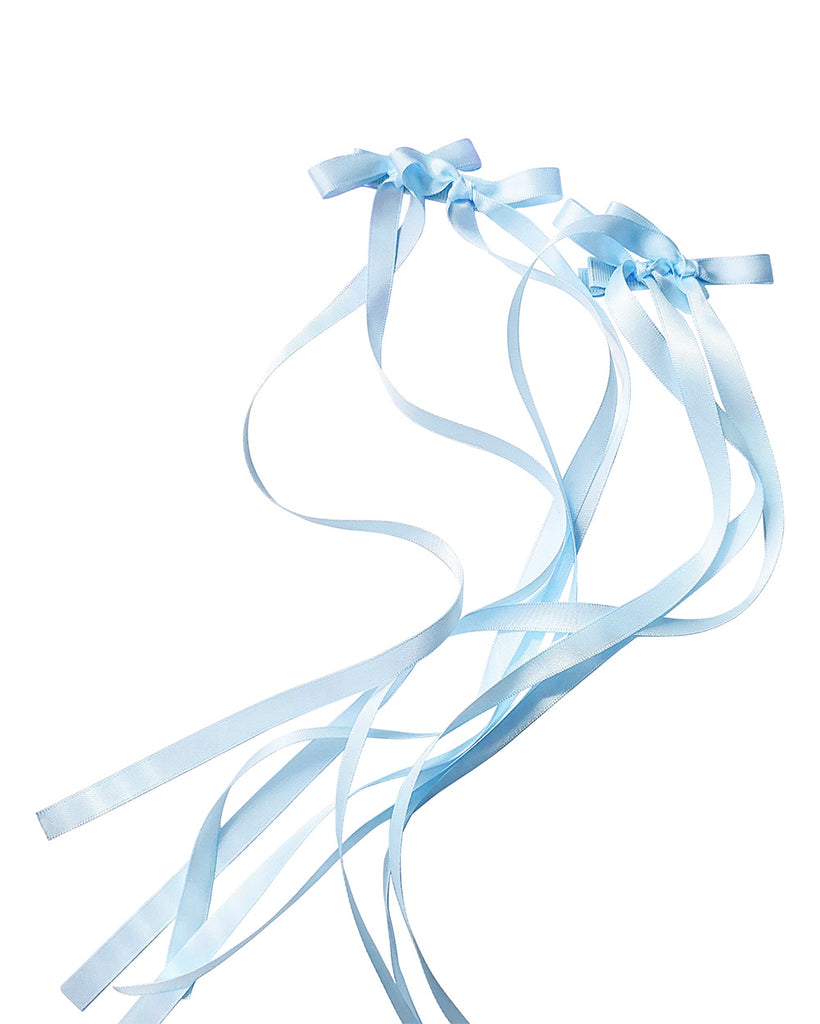 Baby Doll Ribbon Hair Clip-Baby Blue-Front--Silvia---1X