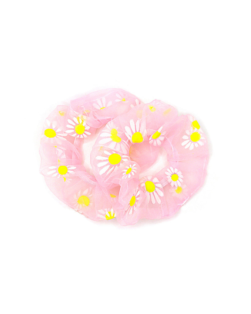 Celestial Calling Floral Scrunchies Pair-Pink-Full--Model---S