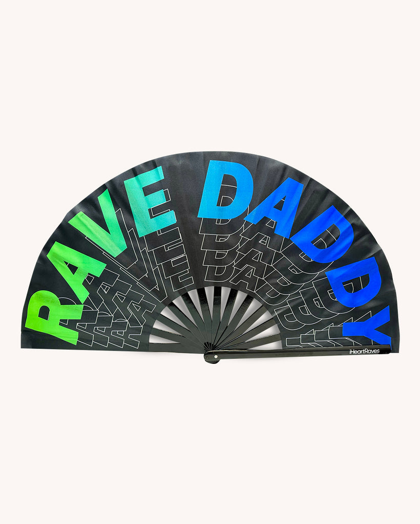 Rave Daddy Hand Fan-Black/Neon Green-Regular-Front--Model---S