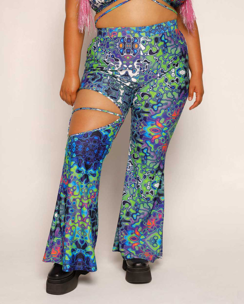 Acid Storm High-Waisted Pants-Blue/Green/Pink-Curve1-Front--Silvia---1X