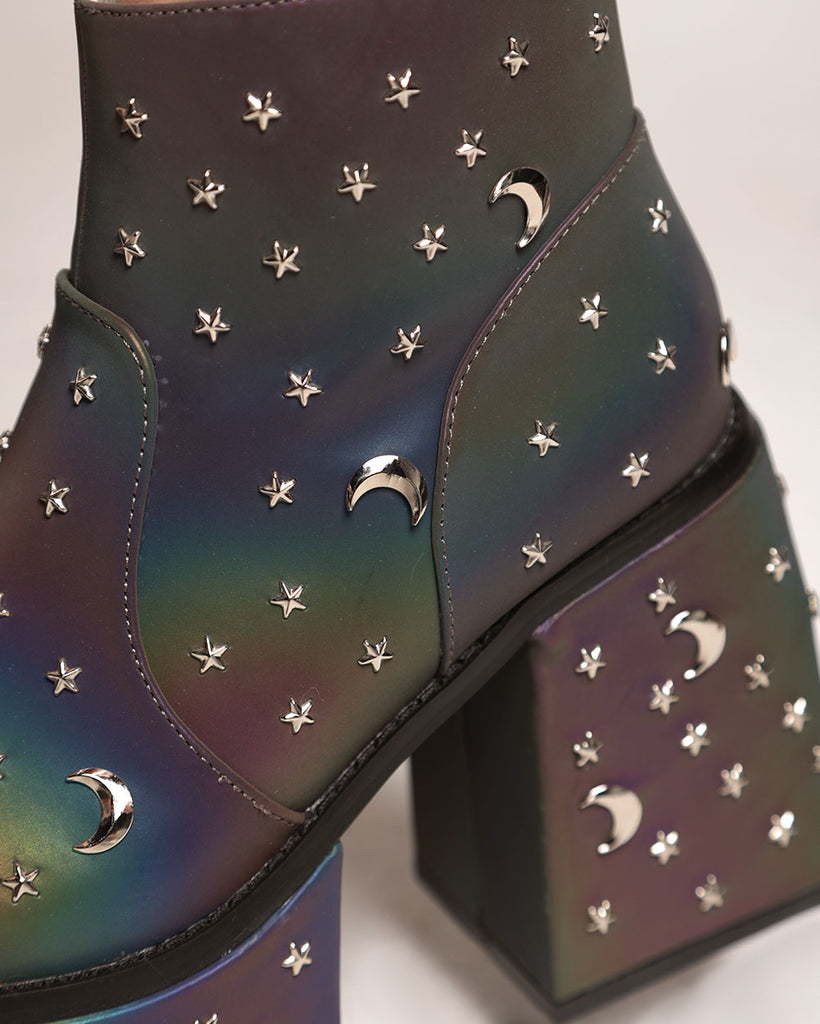 Anthony Wang Dark Enchantment Platform Reflective Ankle Boots-Black/Rainbow-Regular-Detail--Model---5