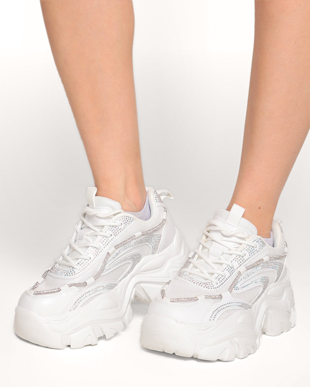 Beyond Limits Platform Sneakers-White-Regular-Front--Model---5