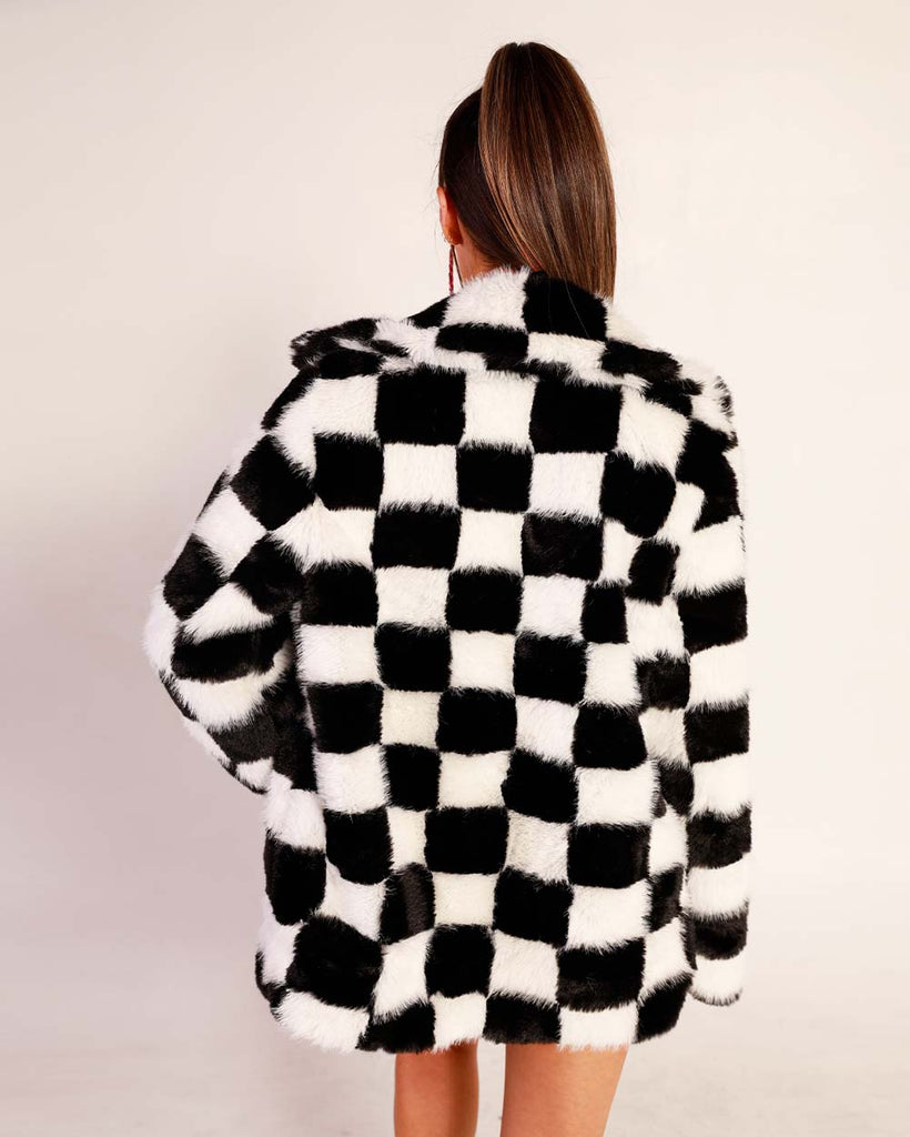 Checkmate Checkered Jacket-Black/White-Back--Hannah---S