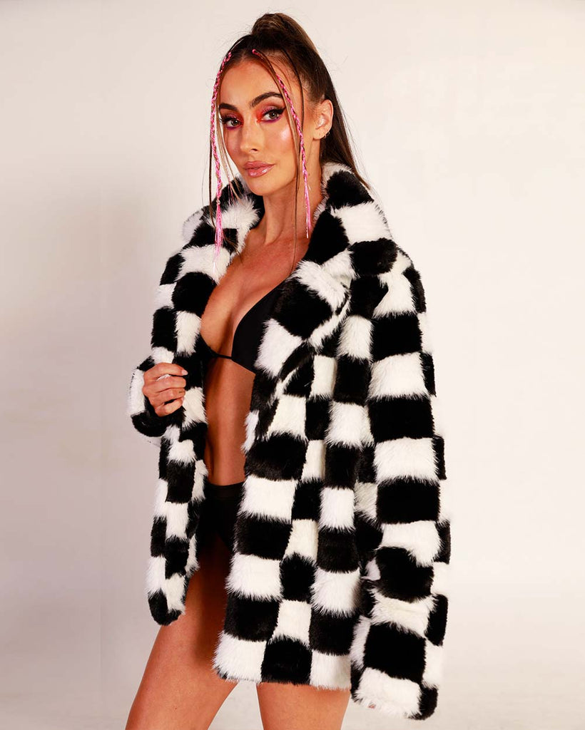 Checkmate Checkered Jacket-Black/White-Side--Hannah---S