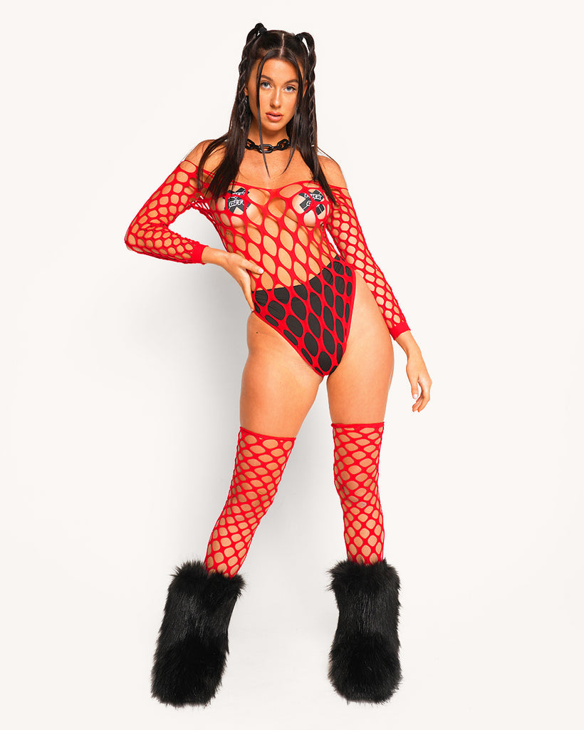 Drama Queen Bodysuit and Stockings-Red-Regular-Full--Sarah2---S