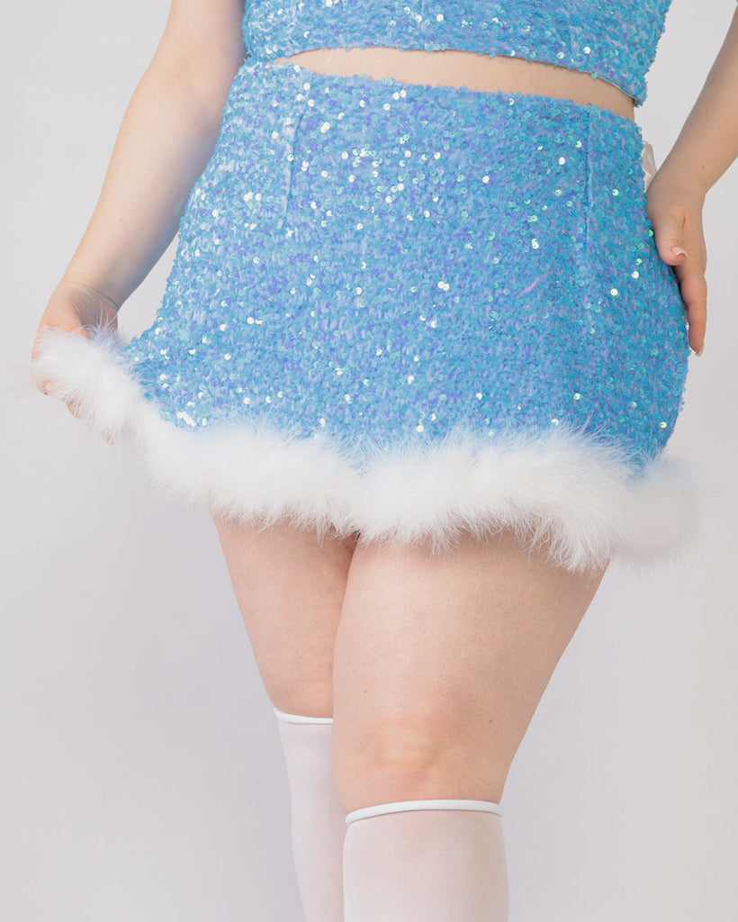Dreamland Darling Sequin Skirt-Blue/White-Curve1-Front--Milani---1X