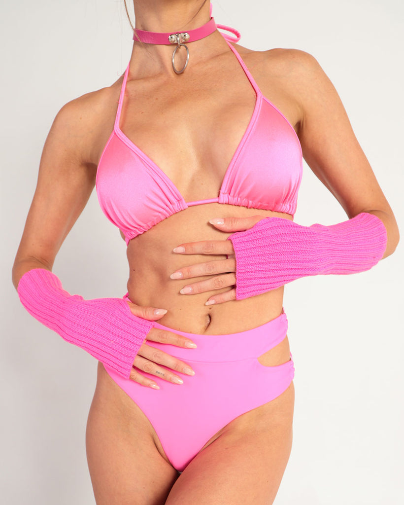 Dynamite Arm Warmers-Neon Pink-Front1