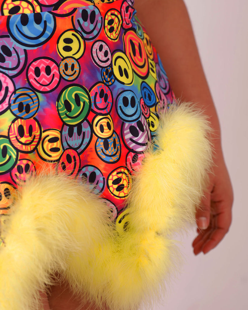 Electric Ecstasy Marabou Skirt-Neon Green/Neon Orange/Neon Pink/Neon Yellow-Regular-Detail--Lex---S