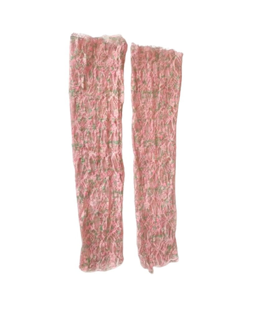 Enchanted Garden Floral Mesh Gloves-Pink-Regular-Front--Sarah2---S
