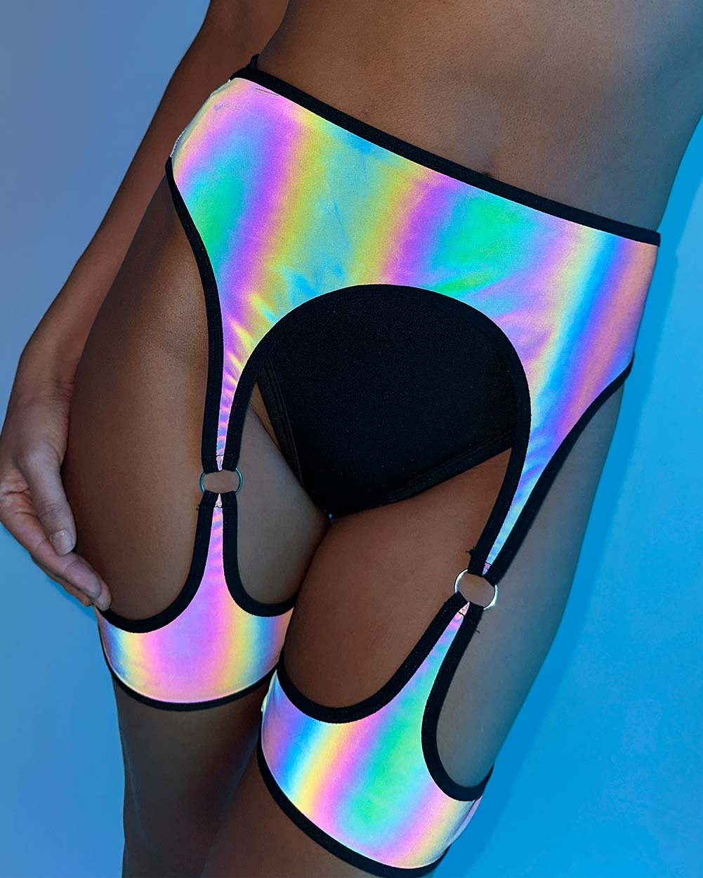 Fantasia Rainbow Reflective Leg Harness-Rainbow-Full