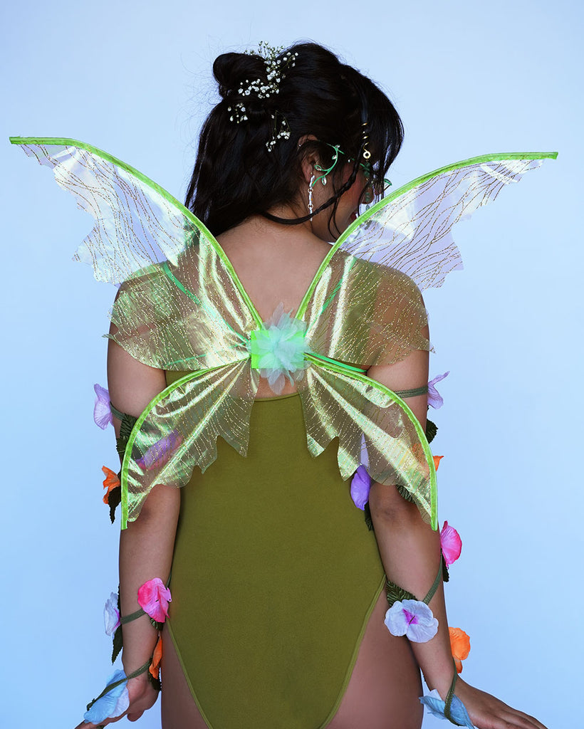 Floating Around Fairy Wings-Green-Regular-Back 2--Amber2---S