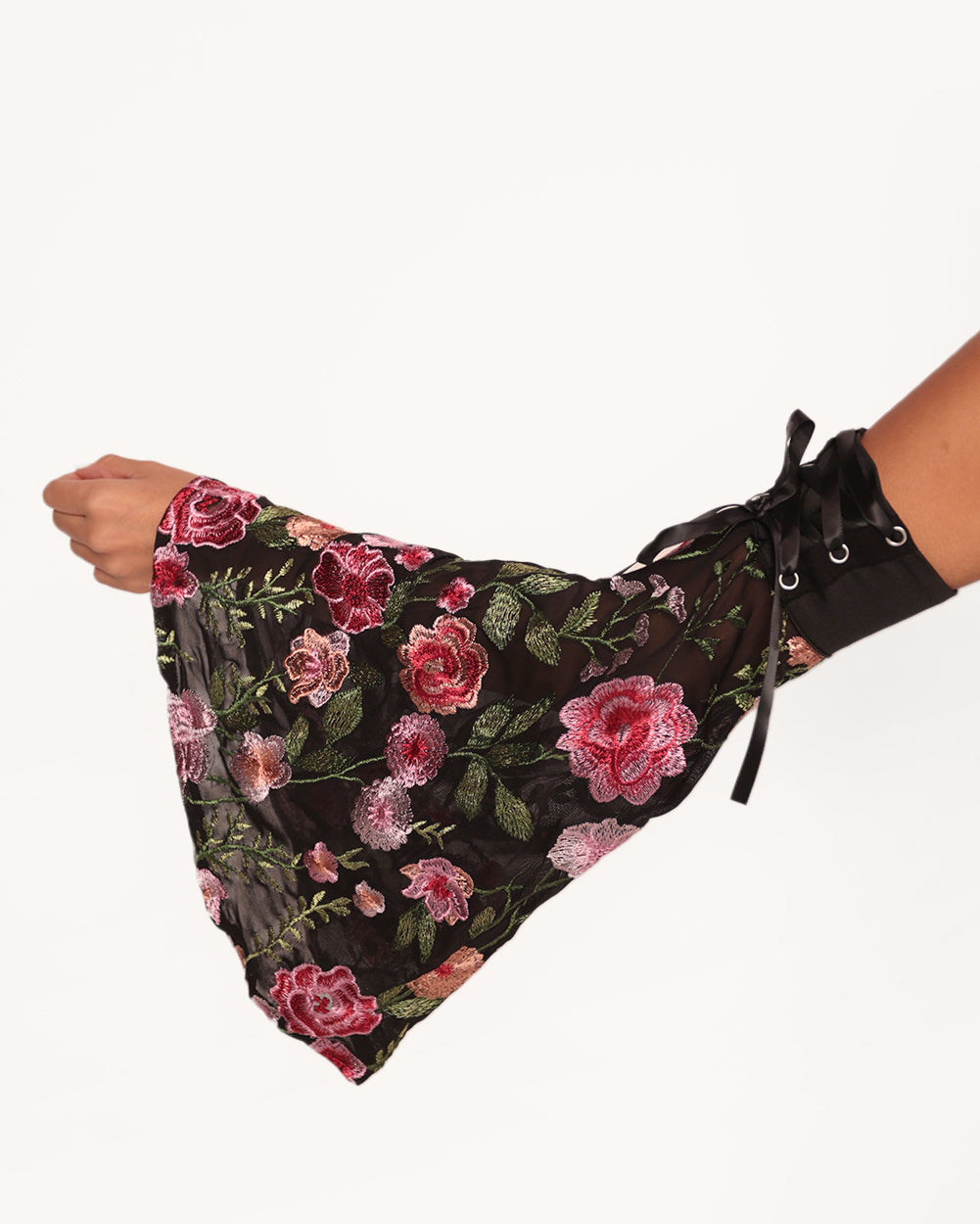 Forest Nymph Stretch Halter Lace Bodysuit Set 2.0 - Black